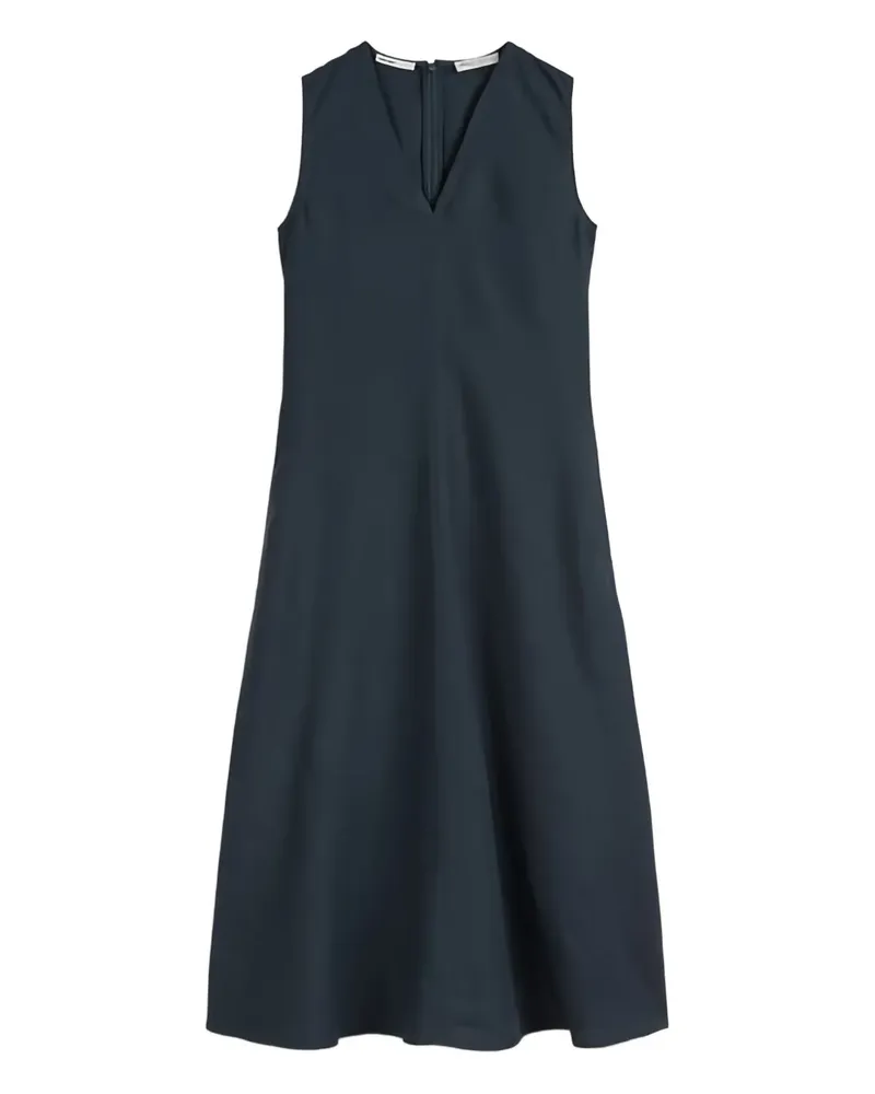Marc O'Polo Midikleid mit V-Ausschnitt - Blau Blau