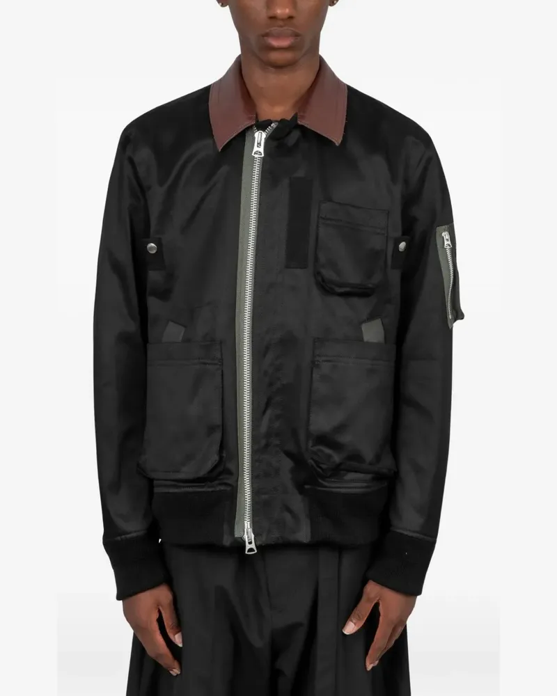 Sacai Blousonjacke aus Baumwolle - Schwarz Schwarz