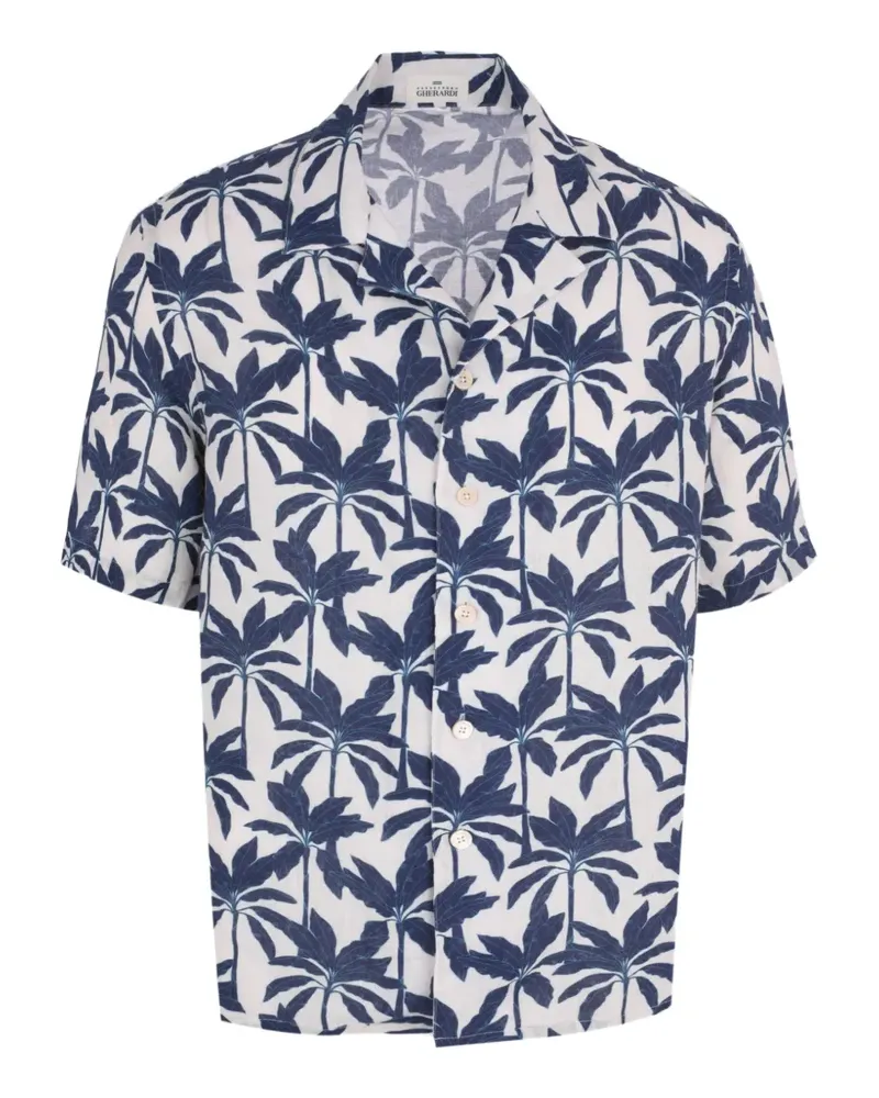 Alessandro Gherardi Hemd mit Palmen-Print - Weiß Weiß