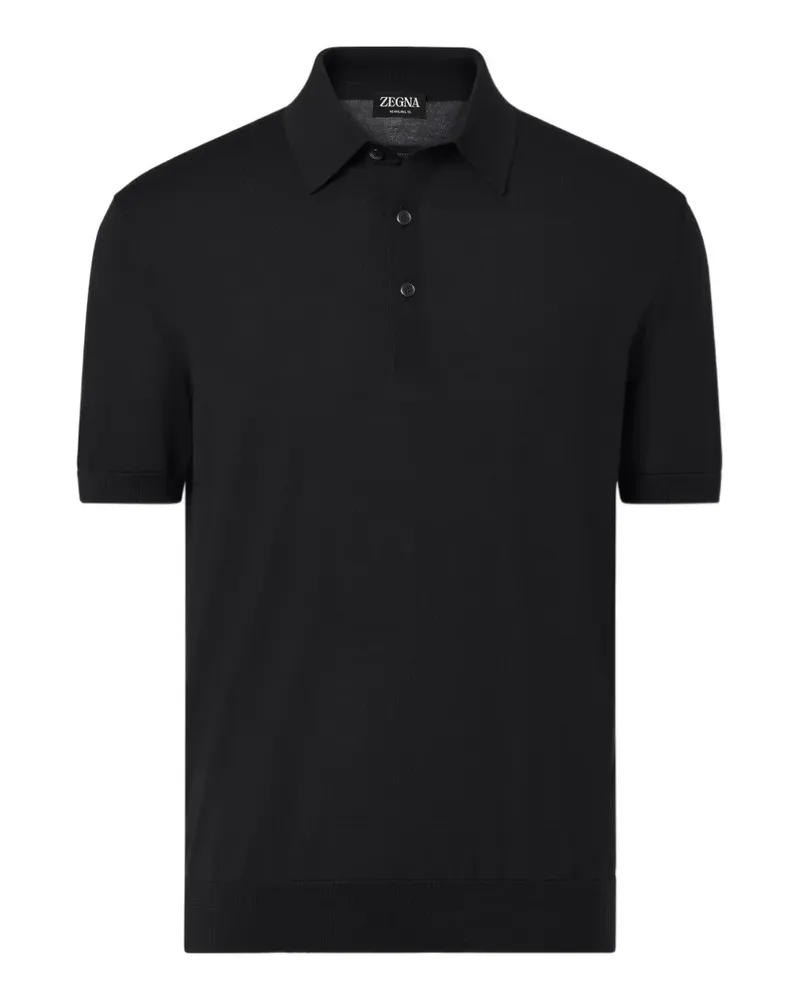 Ermenegildo Zegna Schwarzes Poloshirt Schwarz