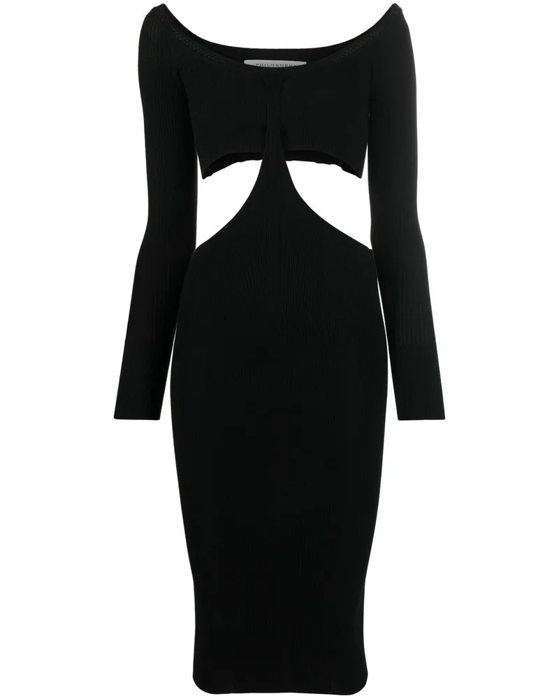 Philosophy Di Lorenzo Serafini Gestricktes Kleid mit Cut-Out - Schwarz Schwarz