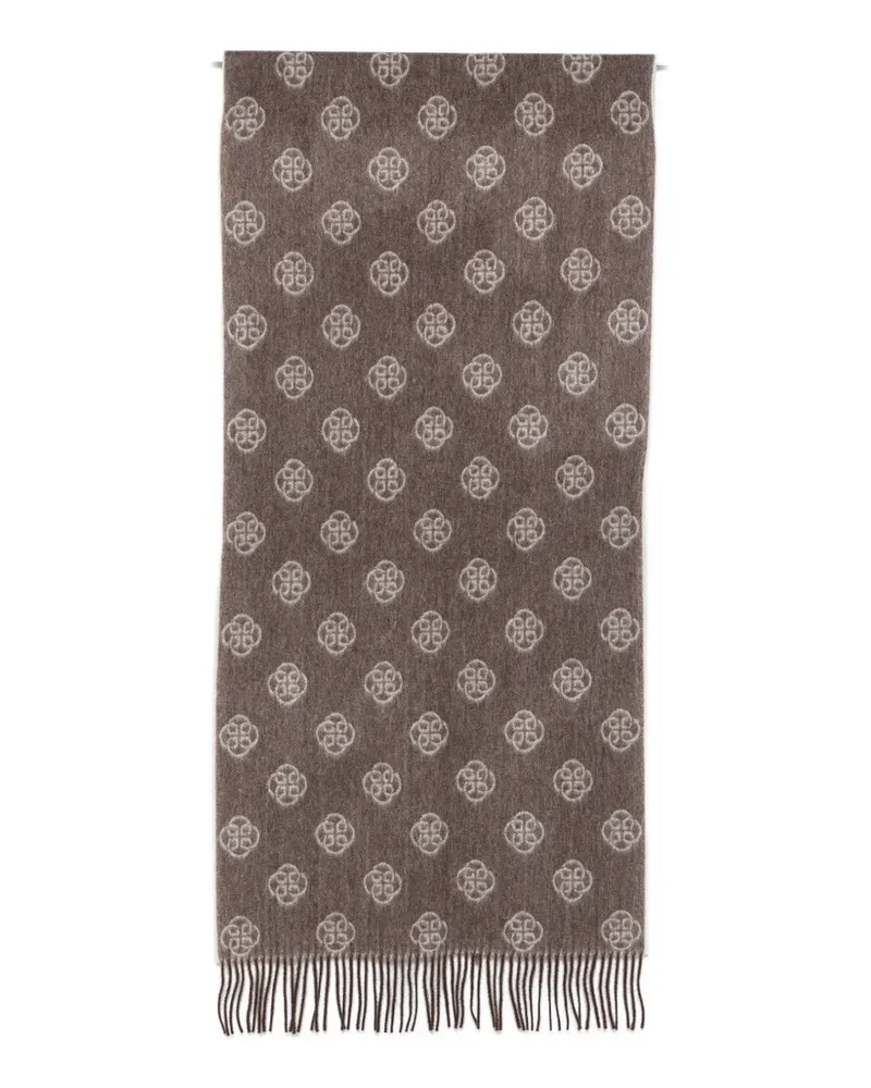 Gant monogram-print wool scarf - Braun Braun