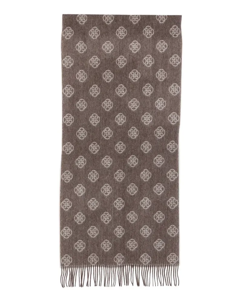 Gant monogram-print wool scarf - Braun Braun