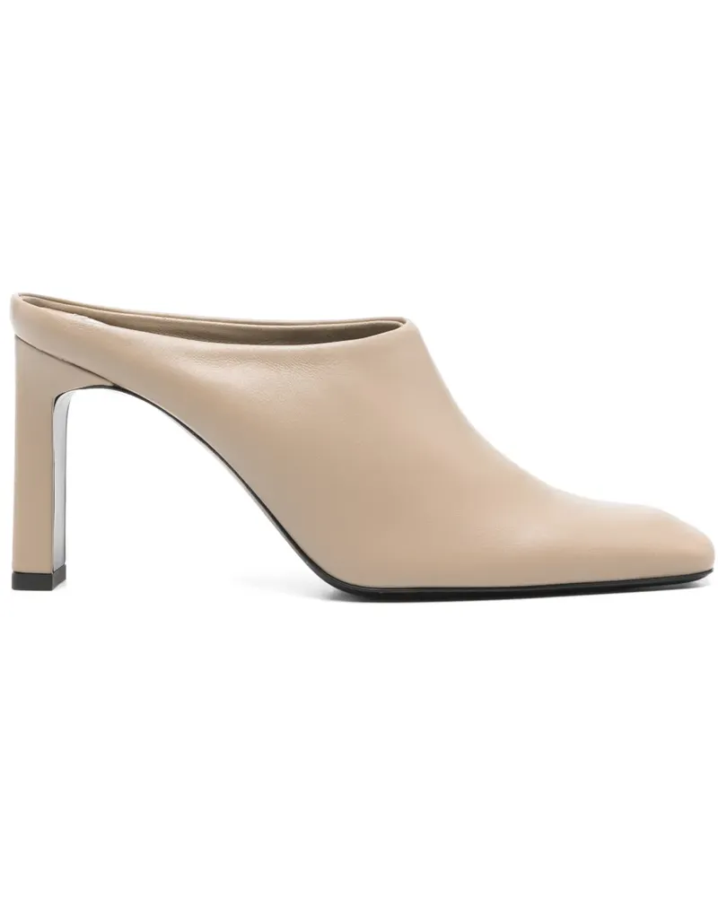 Totême 85mm square toe bar mules - Nude Nude