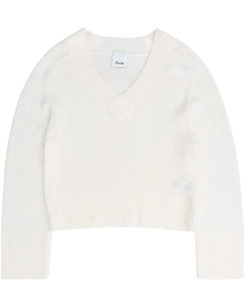 ALLUDE Pullover mit V-Ausschnitt - Nude Nude