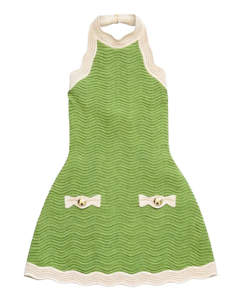 Retrofête Pascal Bandage halterneck ribbon mini dress - Grün Grün