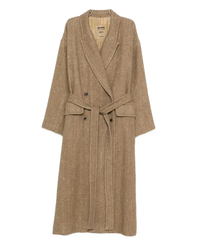 Uma Wang double-breasted belted coat - Braun Braun