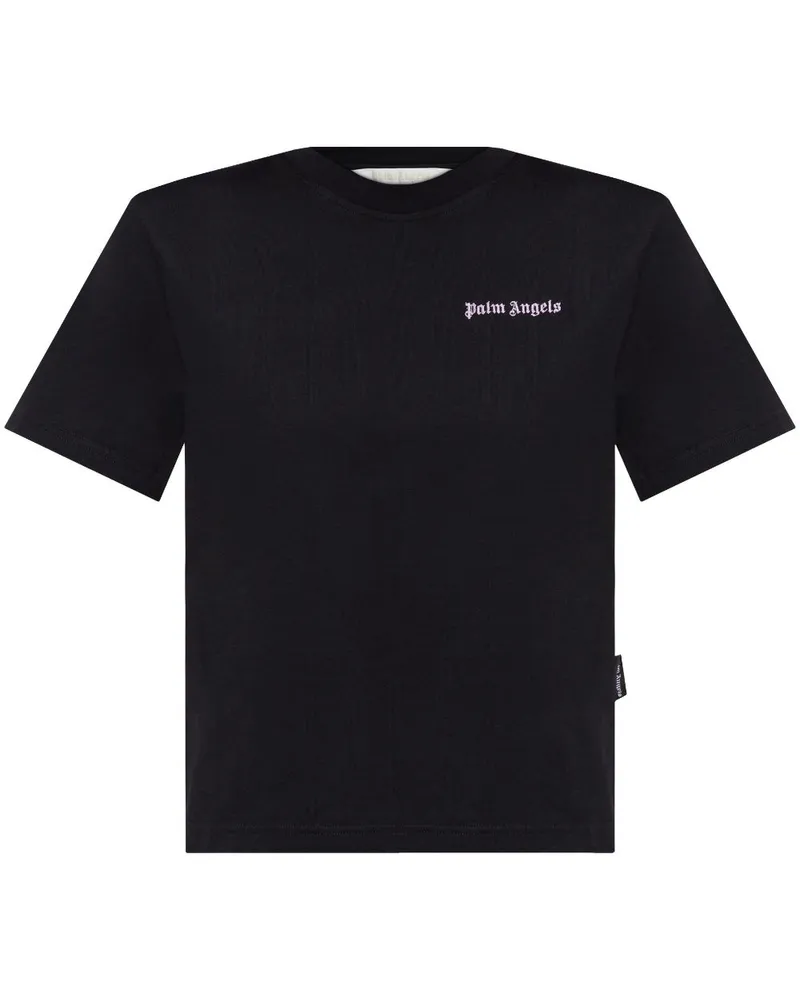 Palm Angels T-Shirt mit Logo-Stickerei - Schwarz Schwarz