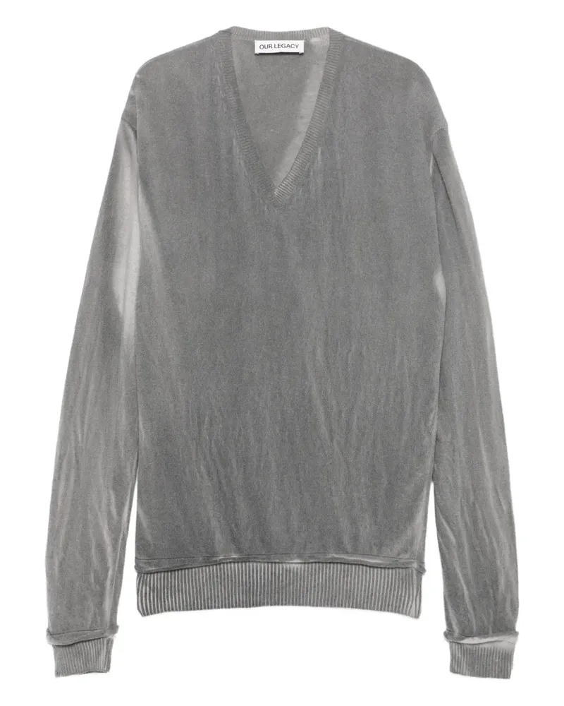 Our Legacy V-neck sweater - Grau Grau