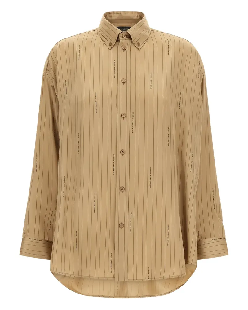 Balenciaga Hemd mit Logo-Streifen - Nude Nude