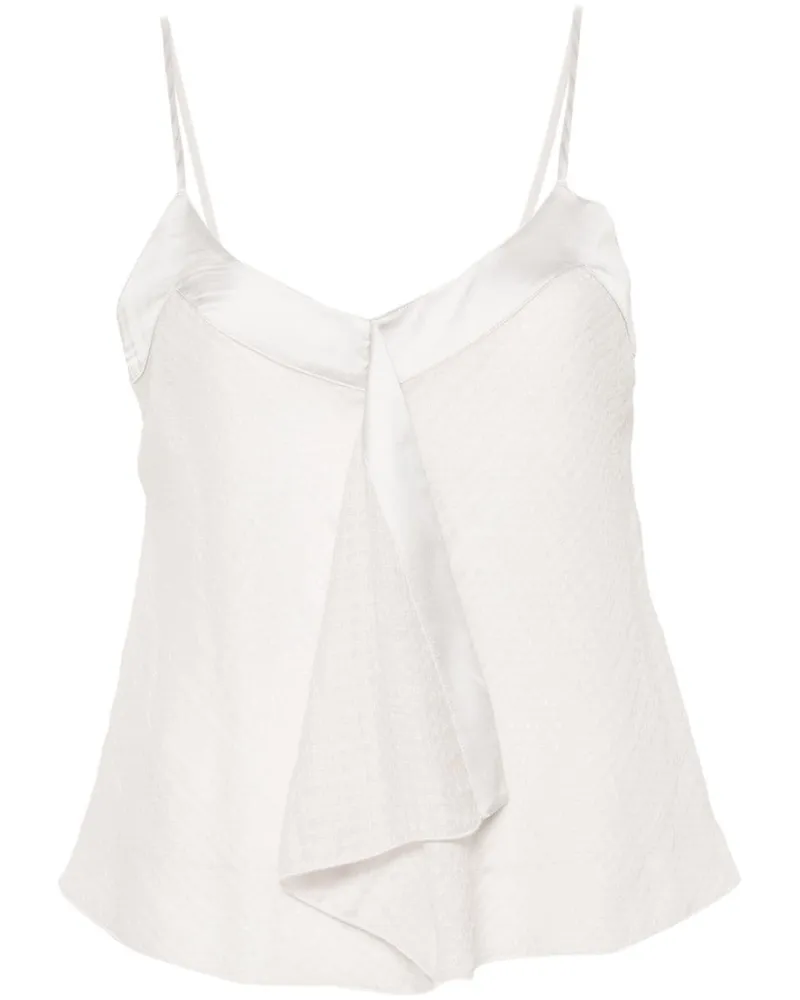 Emporio Armani Gerüschtes Seersucker-Oberteil - Grau Grau