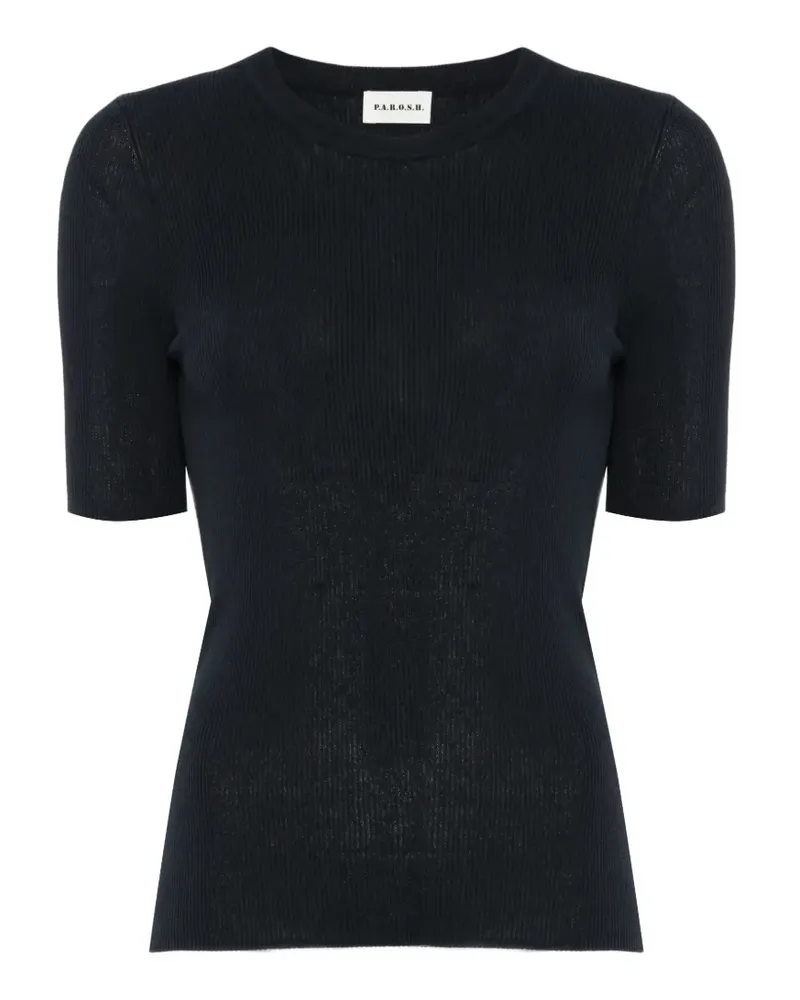 P.A.R.O.S.H. P.A.R.O H. ribbed short-sleeve T-shirt - Blau Blau