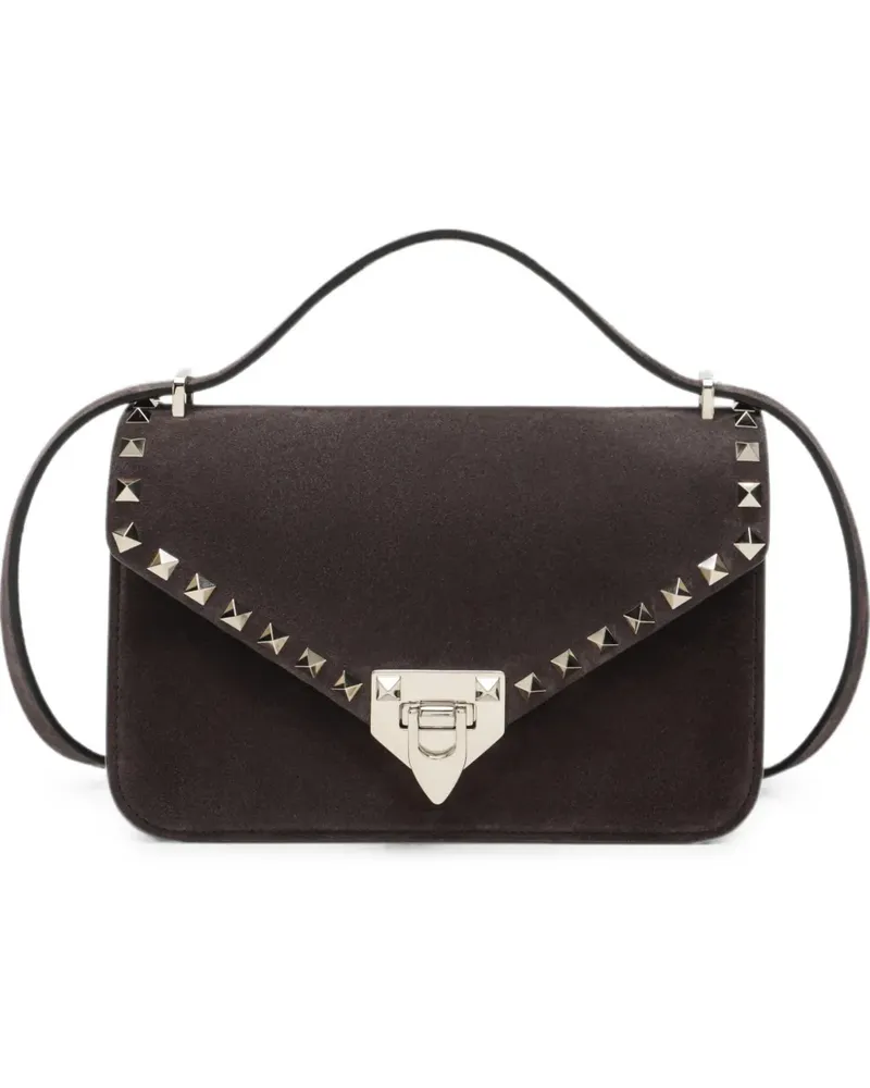 Valentino Garavani Rockstud suede shoulder bag - Braun Braun