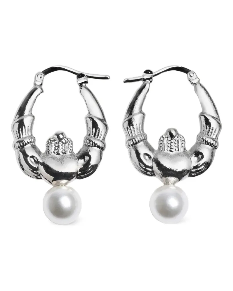 Simone Rocha Claddagh Creolen mit Perlen - Silber Silber