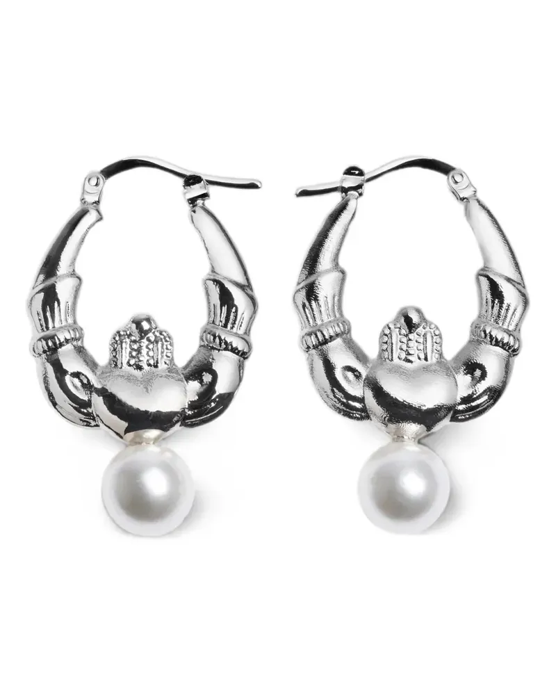Simone Rocha Claddagh Creolen mit Perlen - Silber Silber