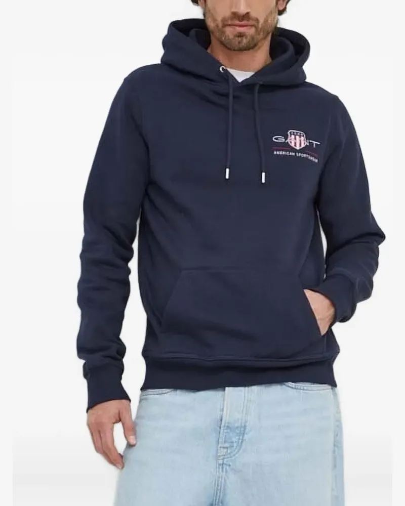Gant Archive Shield Hoodie mit Logo-Stickerei - Blau Blau
