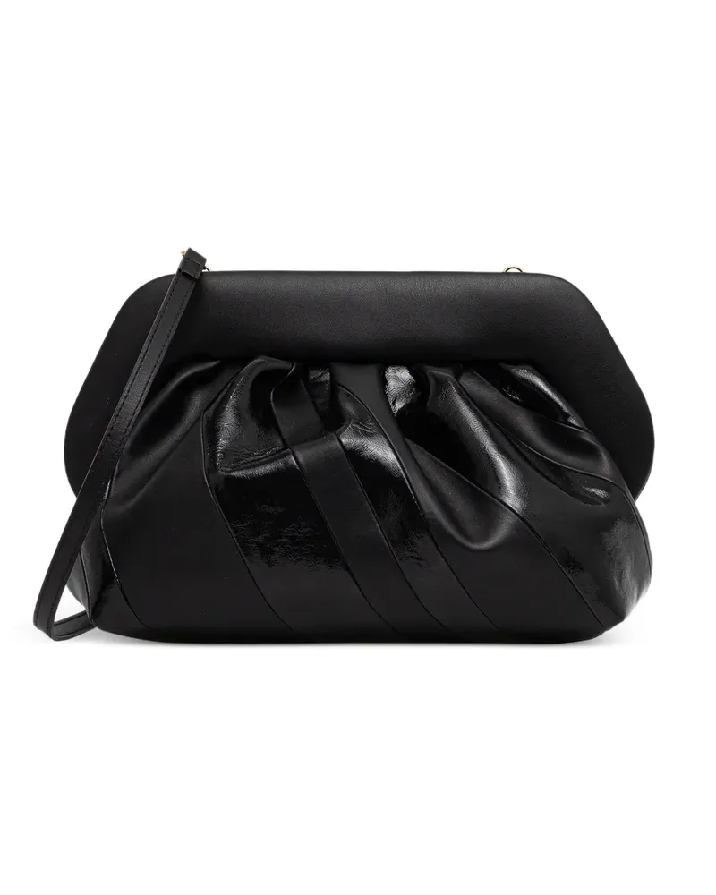 THEMOIRÈ ruched clutch bag - Schwarz Schwarz