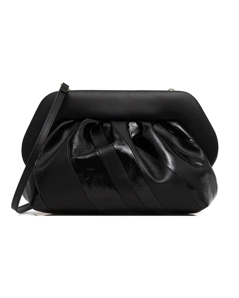 THEMOIRÈ ruched clutch bag - Schwarz Schwarz