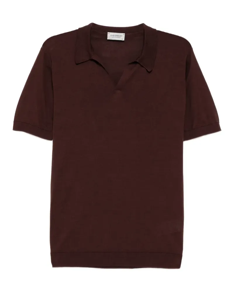 John Smedley Noah Hemd mit Skipper-Kragen - Braun Braun
