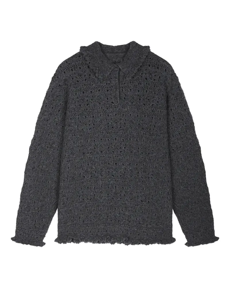 JNBY Pointelle-Pullover mit Rüschenbesatz - Grau Grau