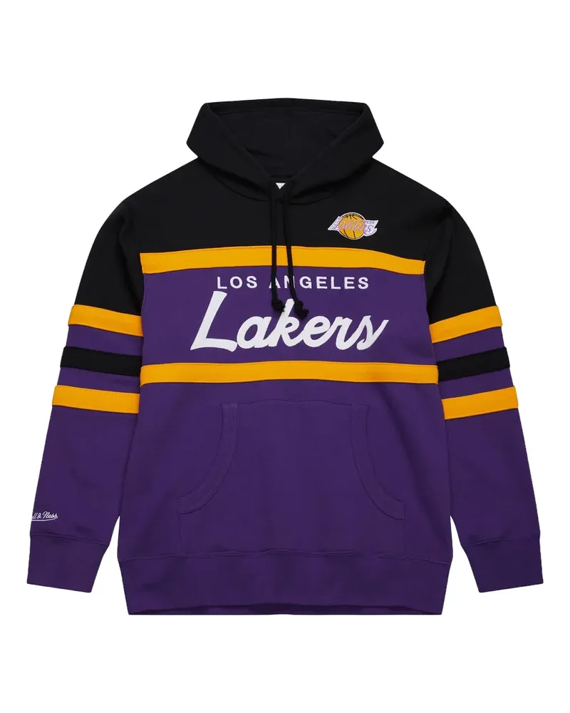 Mitchell & Ness x Los Angeles Lakers Big Tall Hardwood Head Coach striped hoodie - Violett Violett