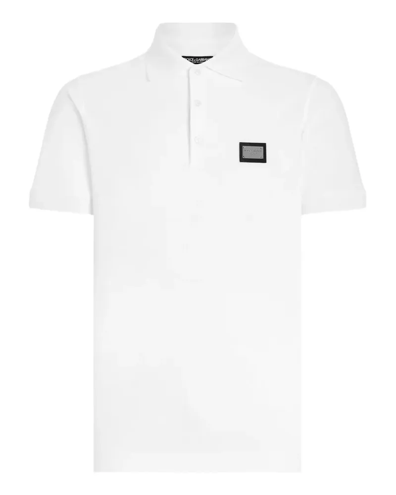 Dolce & Gabbana Poloshirt mit Patch - Weiß Weiß