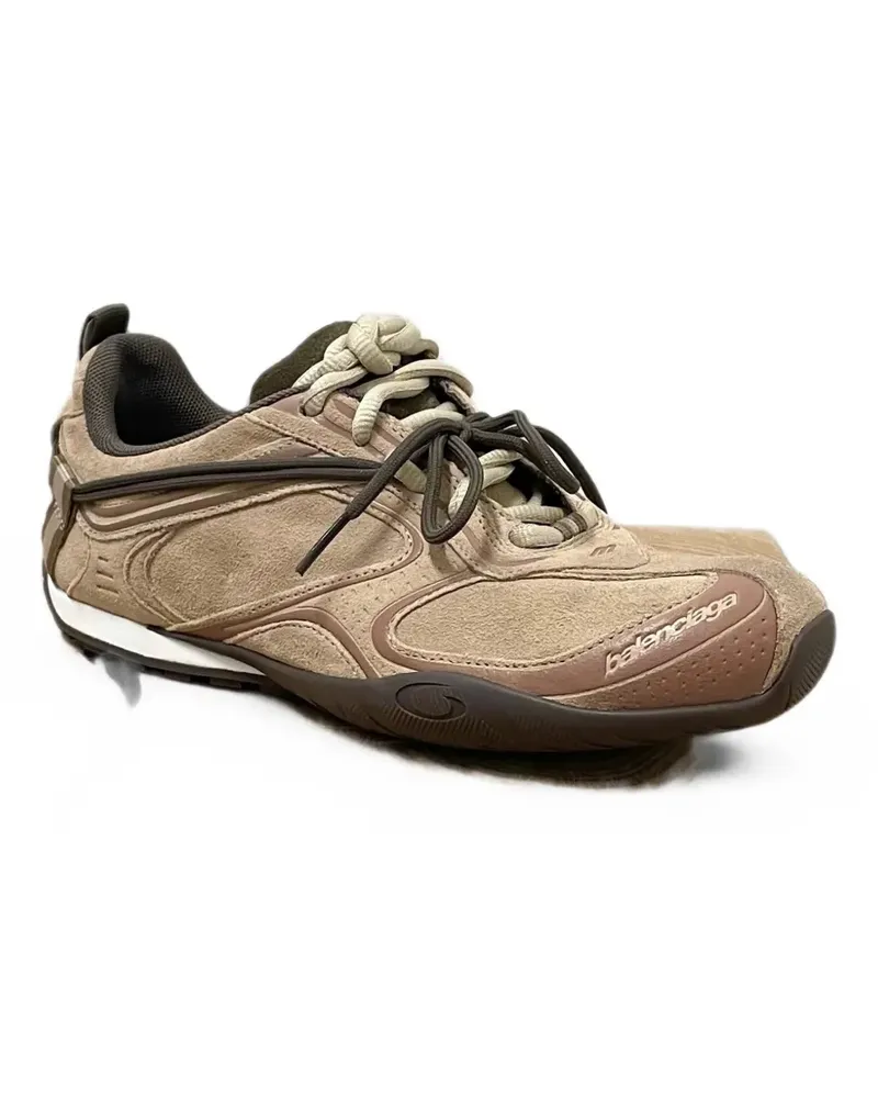Balenciaga Radar Velvety Sneakers aus Leder mit Einsätzen - Nude Nude