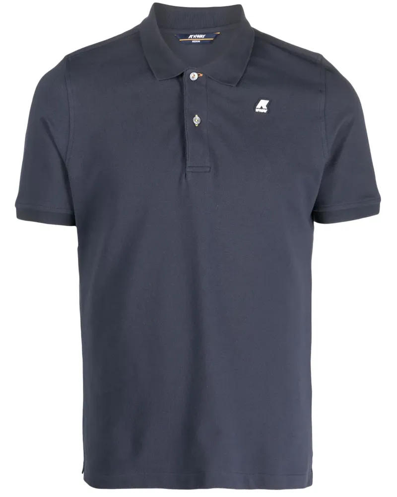 K-Way Poloshirt mit Logo-Patch - Blau Blau