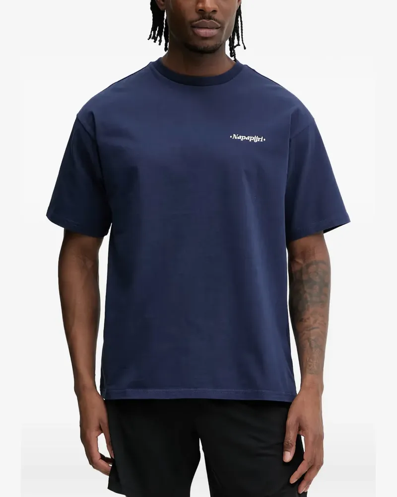 Napapijri T-Shirt mit grafischem Neon-Print - Blau Blau