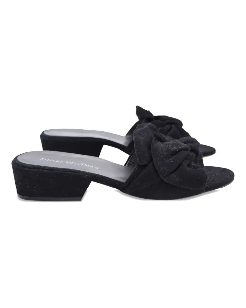 Stuart Weitzman bow block-heel slides - Schwarz Schwarz