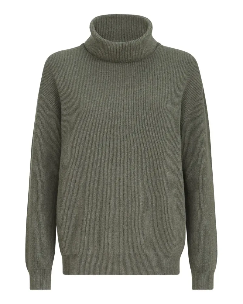 Brunello Cucinelli cashmere English-rib turtleneck sweater with monili - Grün Grün