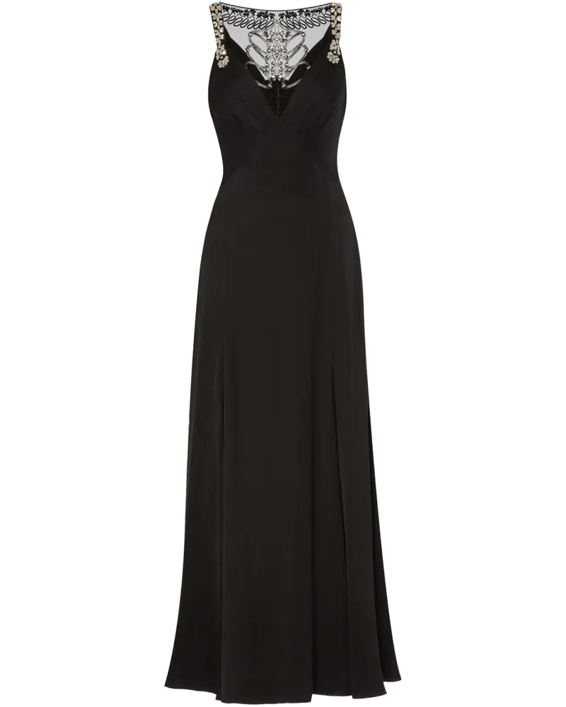 Temperley London Maxikleid mit V-Ausschnitt - Schwarz Schwarz