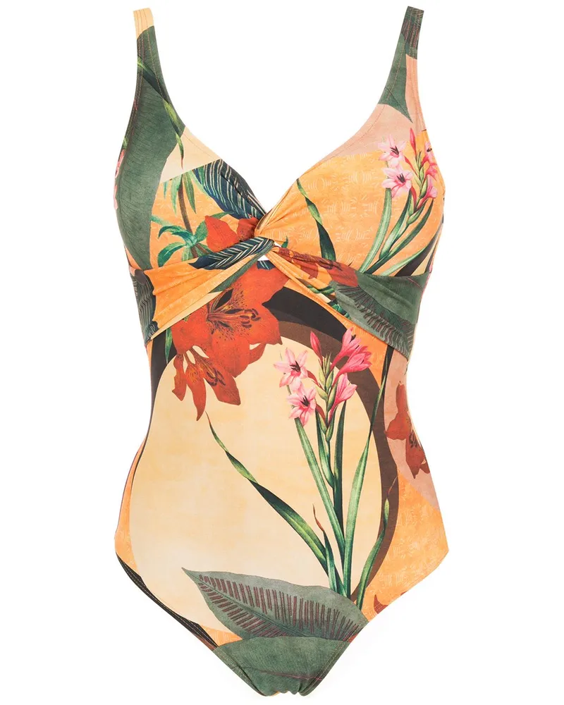 Lygia & Nanny Badeanzug mit Blumen-Print - Gelb Gelb