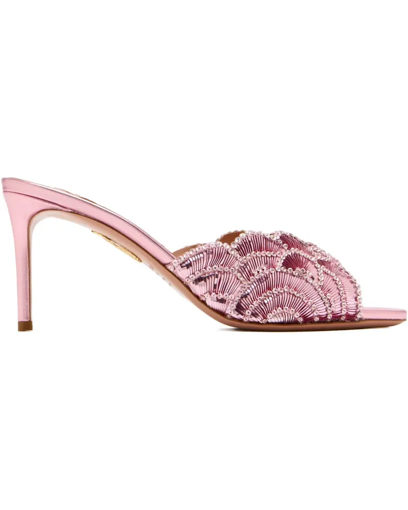 Aquazzura Stiletto-Mules mit Pailletten 75mm - Rosa Rosa