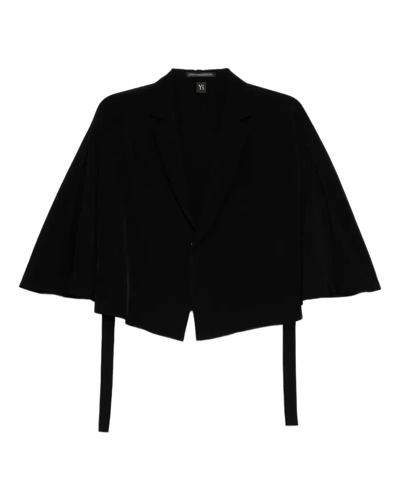 Yohji Yamamoto crepe-de-chine cape - Schwarz Schwarz