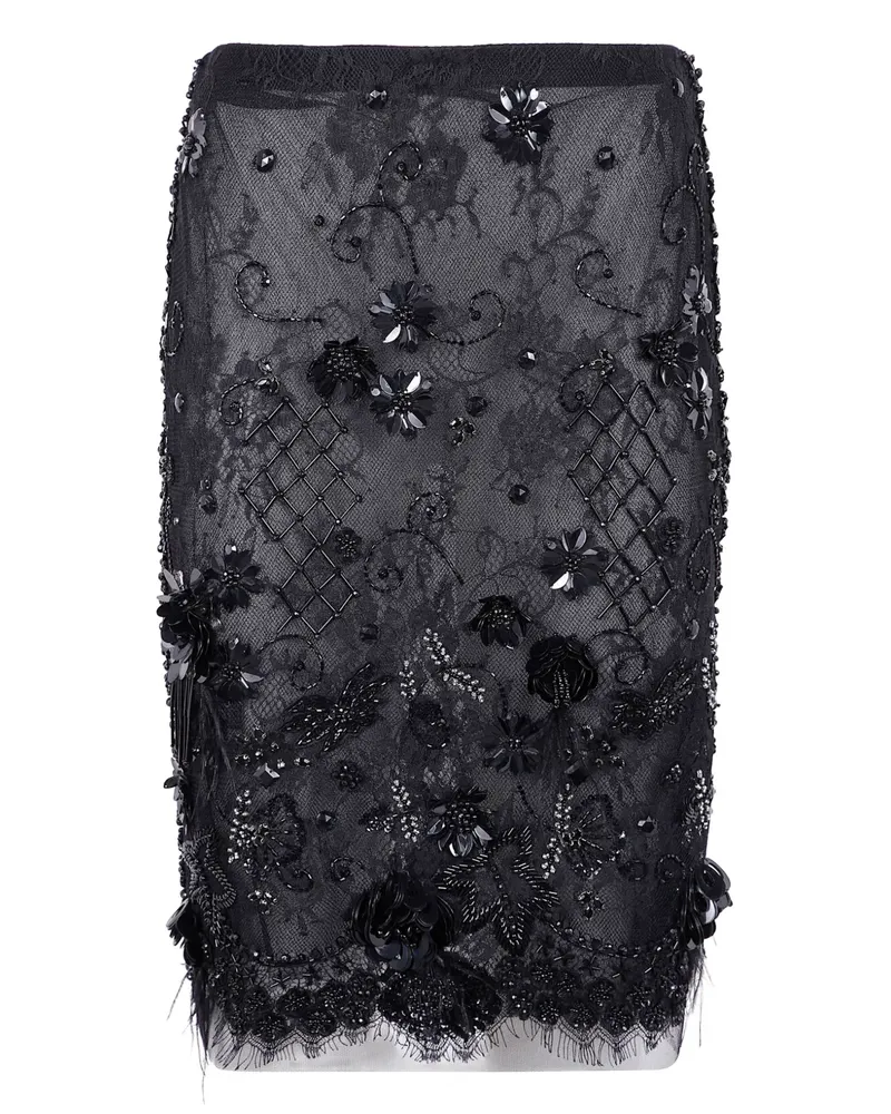 Semicouture Dulcina Midirock mit Perlen - Schwarz Schwarz