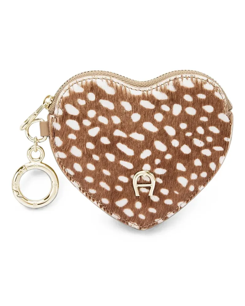 Aigner Puntina animal-print keyring - Nude Nude