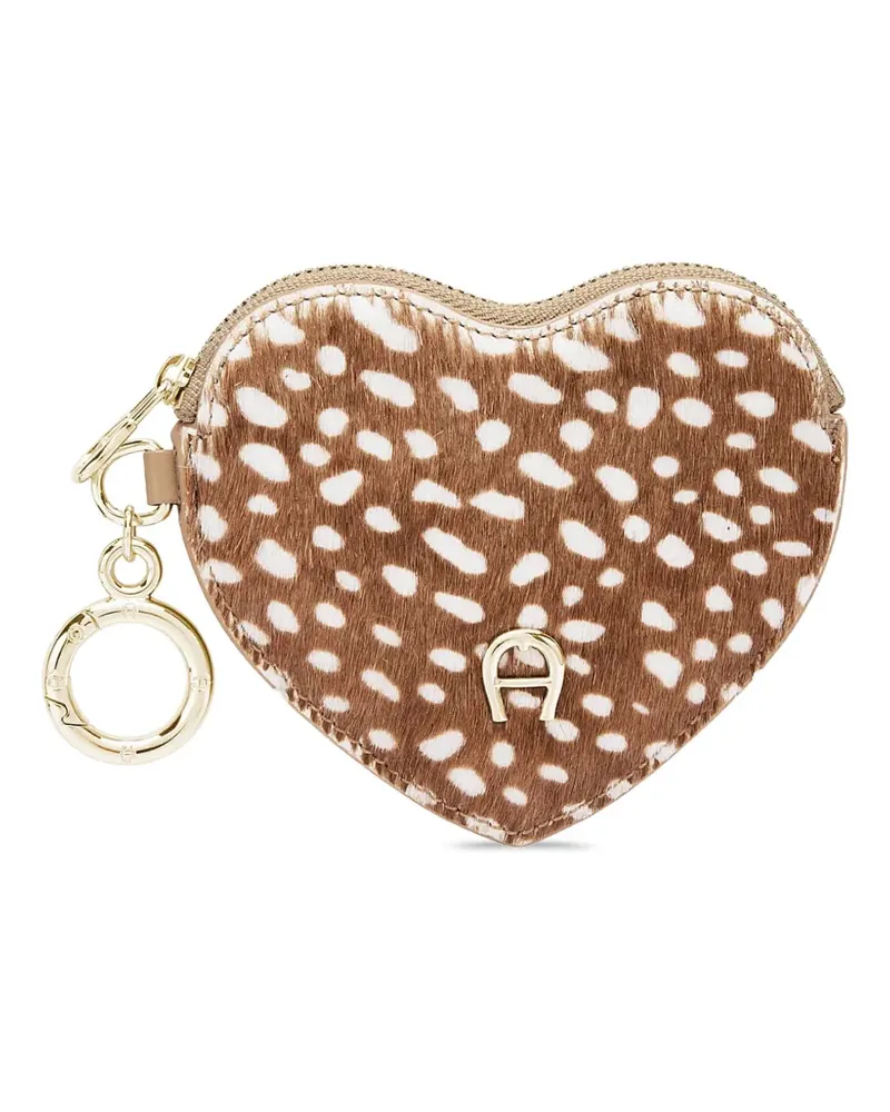 Aigner Puntina animal-print keyring - Nude Nude