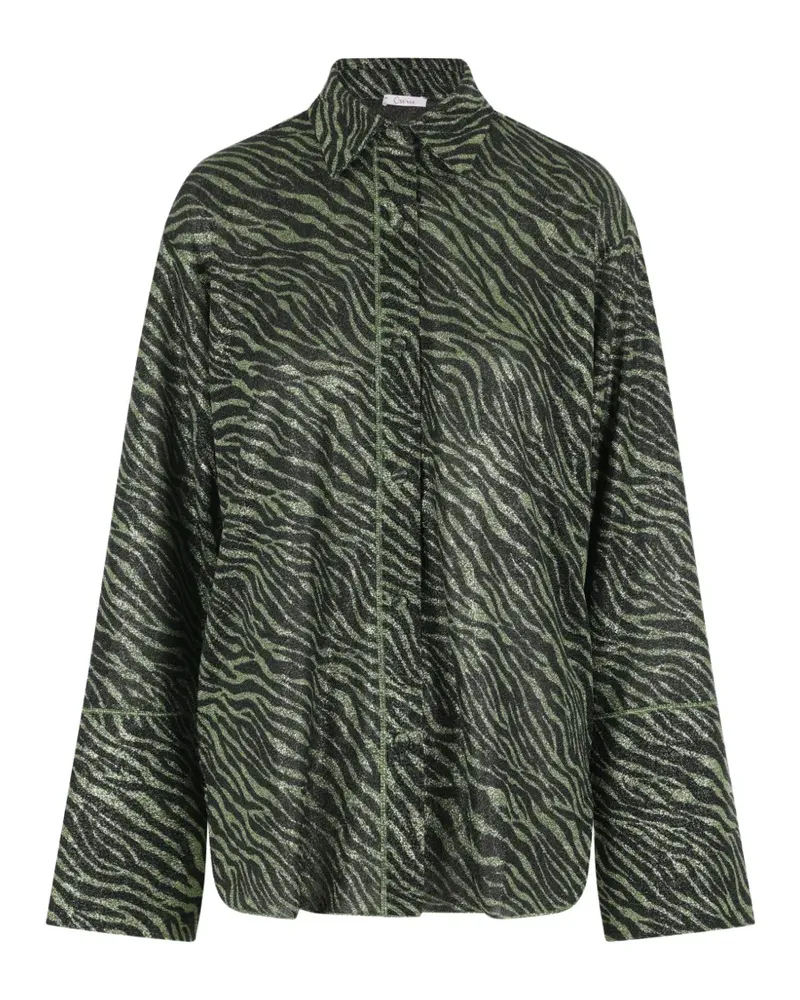 Oséree Lumière Hemd mit Animal-Print - Schwarz Schwarz