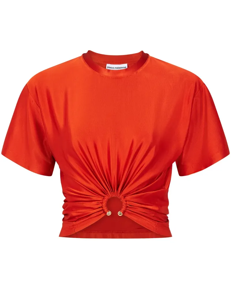 Paco Rabanne T-Shirt mit gerafftem Detail - Rot Rot