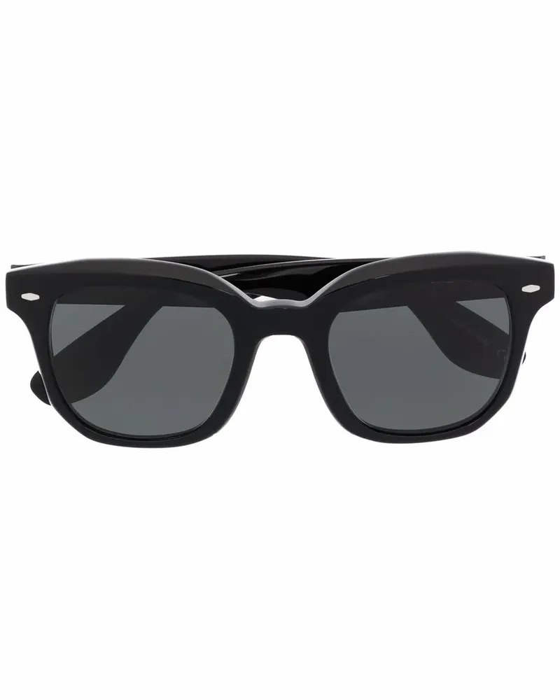 Oliver Peoples Sonnenbrille mit breitem Gestell - Schwarz Schwarz