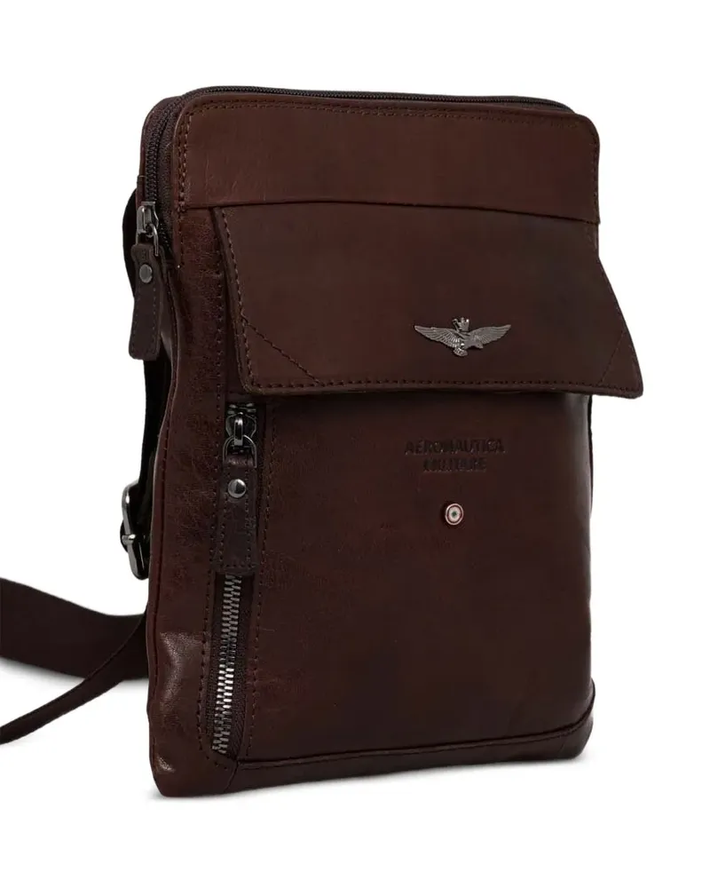 Aeronautica Militare Kuriertasche mit Klappentasche - Braun Braun