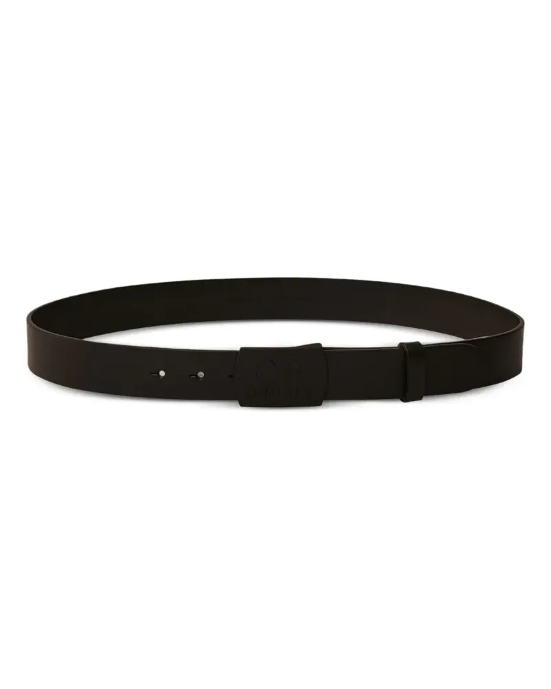 C.P. Company logo-embossed leather belt - Schwarz Schwarz
