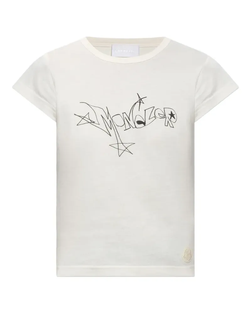 Moncler logo-print T-shirt - Nude Nude