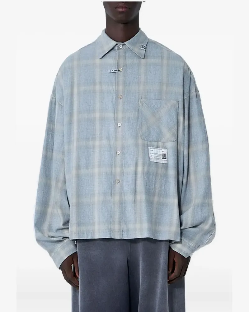 MIHARAYASUHIRO Kariertes Hemd im Patchwork-Look - Blau Blau