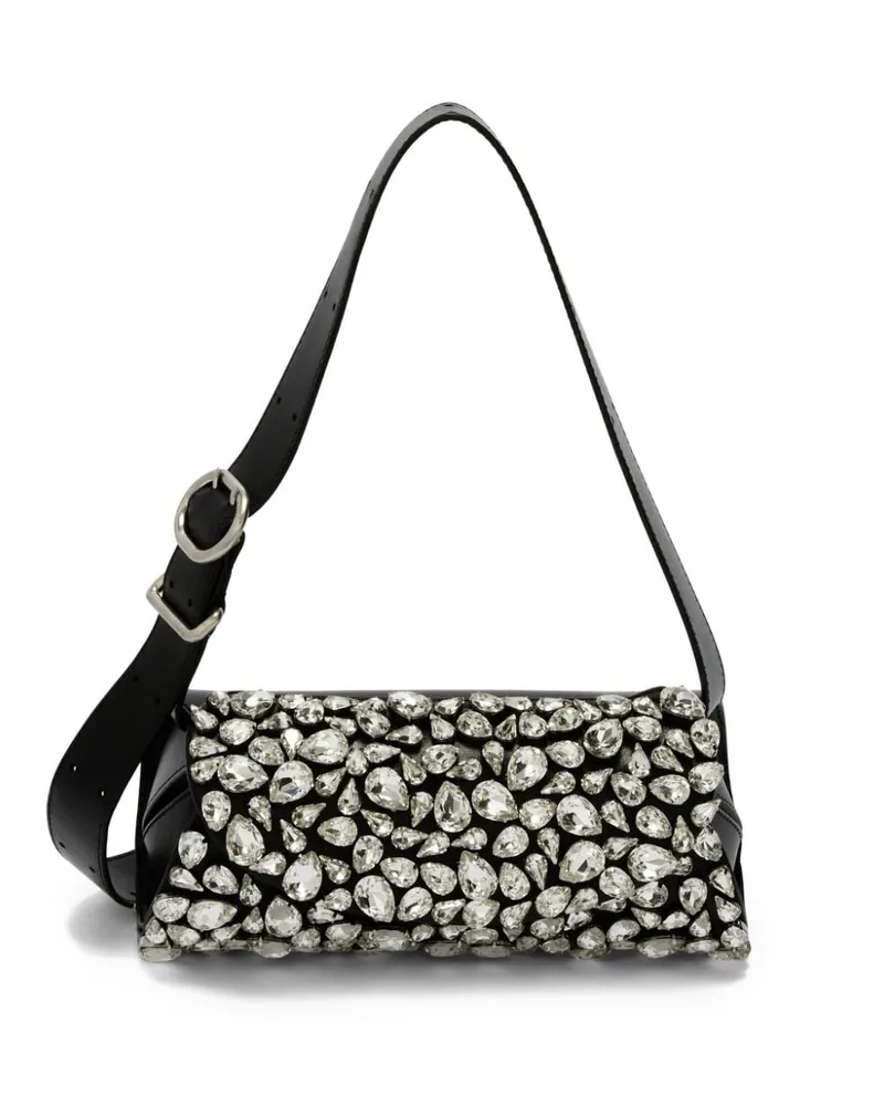 Jil Sander Mini Cannolo Schultertasche - Schwarz Schwarz