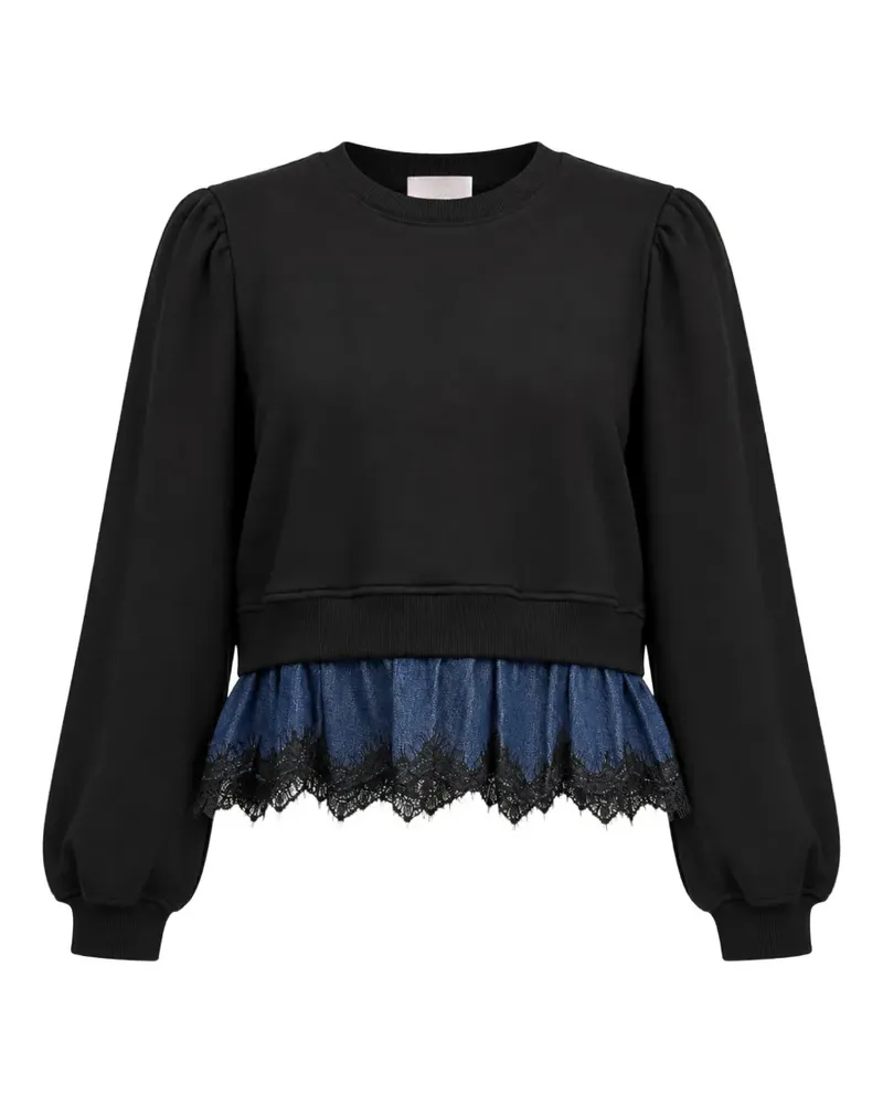 Cinq à Sept Mabel Pullover mit Spitzenbesatz - Schwarz Schwarz