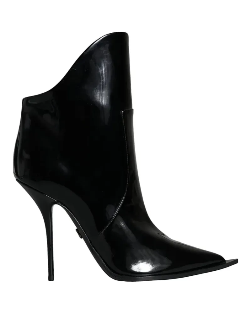 Dolce & Gabbana Spitze Cardinale Stiefeletten aus Lackleder - Schwarz Schwarz