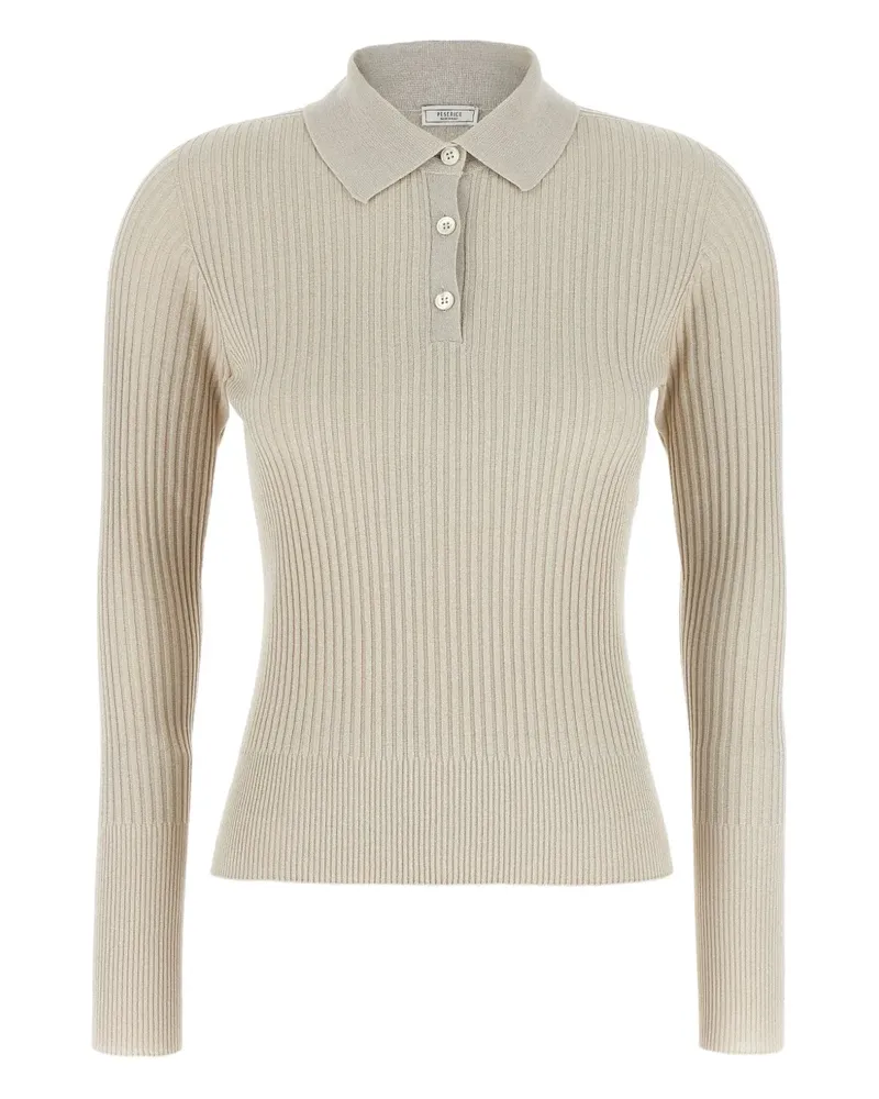 Peserico Poloshirt aus geripptem Strick - Nude Nude