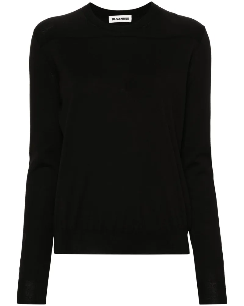 Jil Sander Gerippter Pullover - Schwarz Schwarz